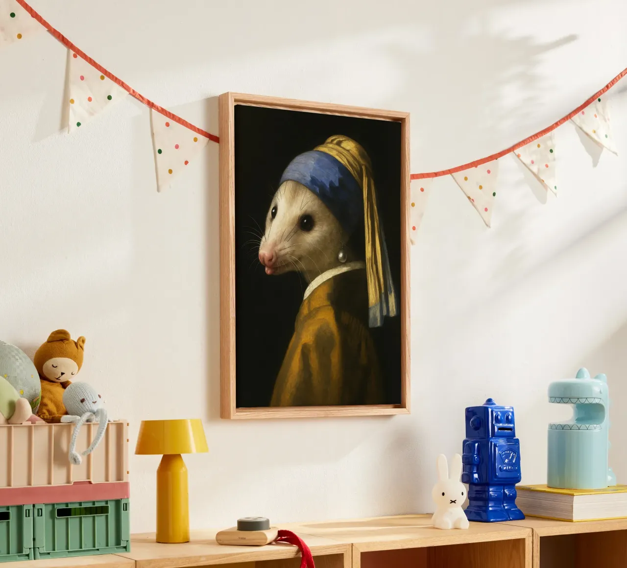 Opossum met parel canvas met Baklijst van the gondals