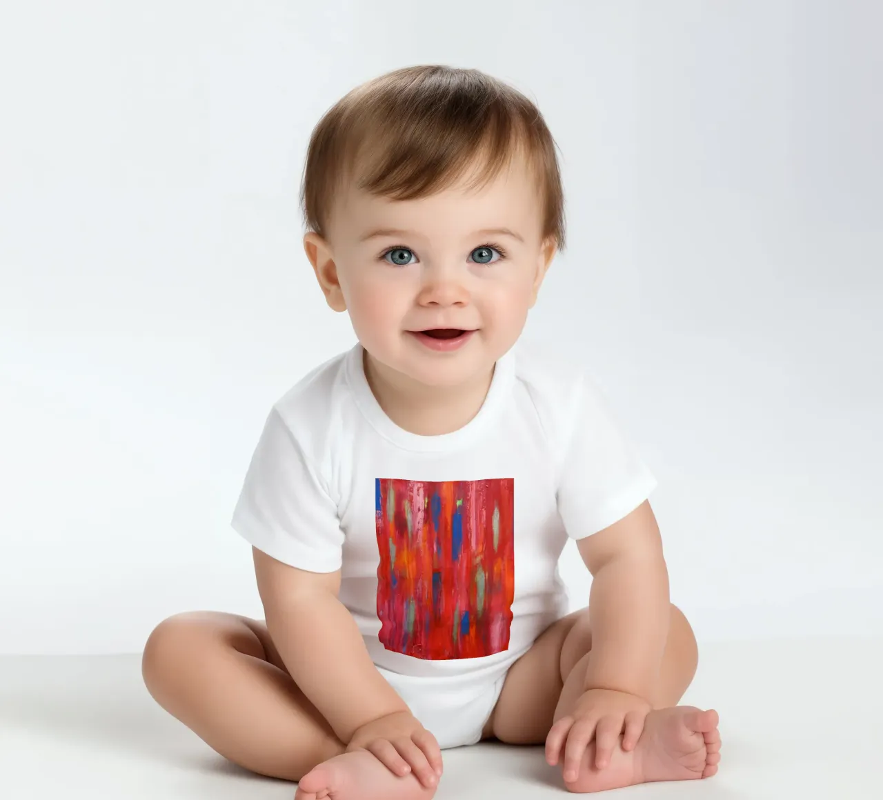 Vitaliteit 2 - Abstracte kunst babyrompertje korte mouwen van Petra Lang
