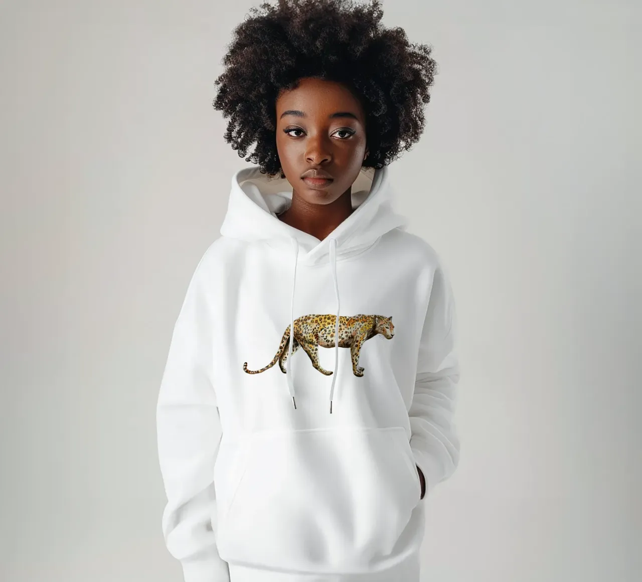 Leopard felpa con cappuccio da Femke Zwaan