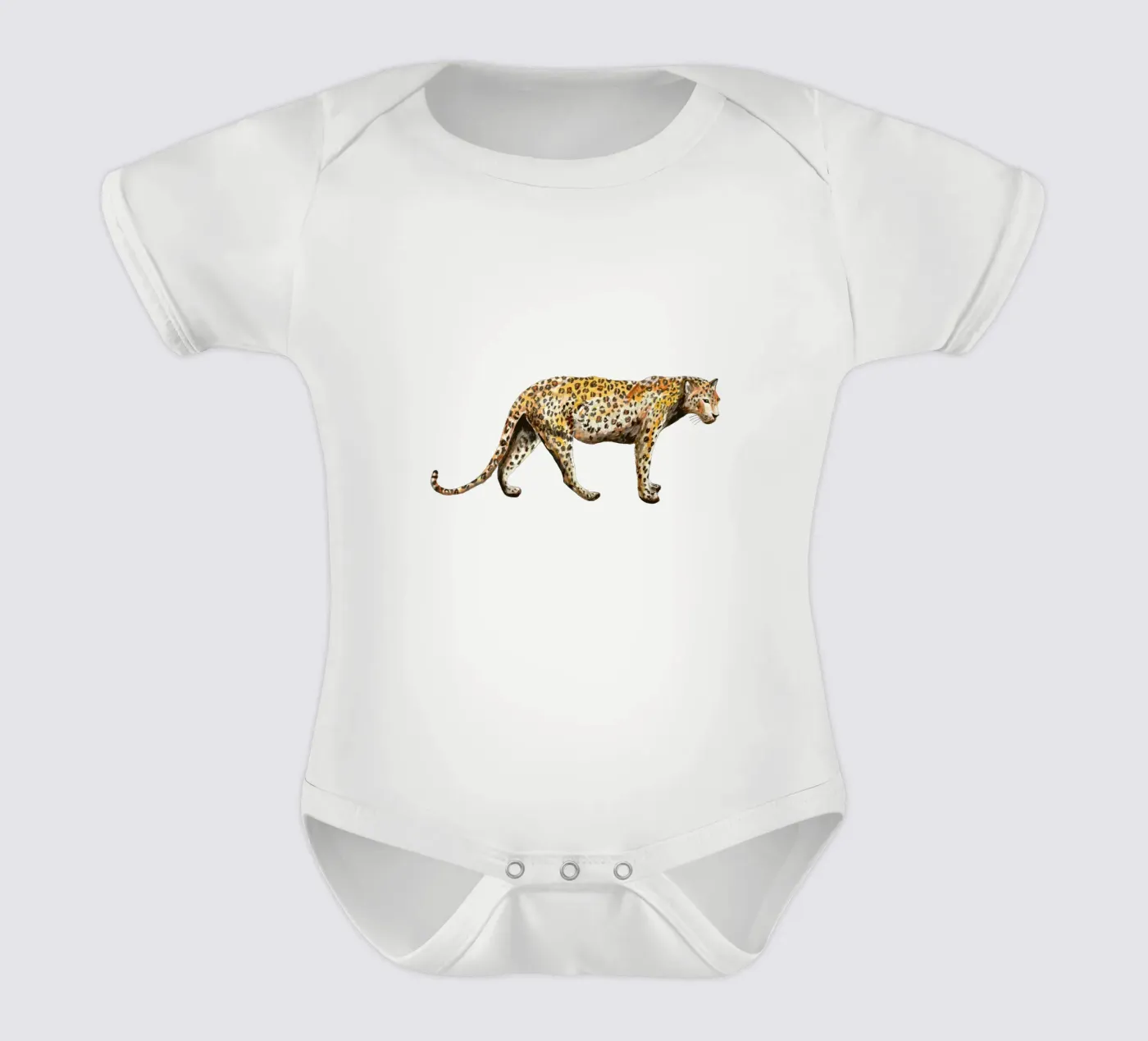 Leopard Kurzarm Babybody von Femke Zwaan