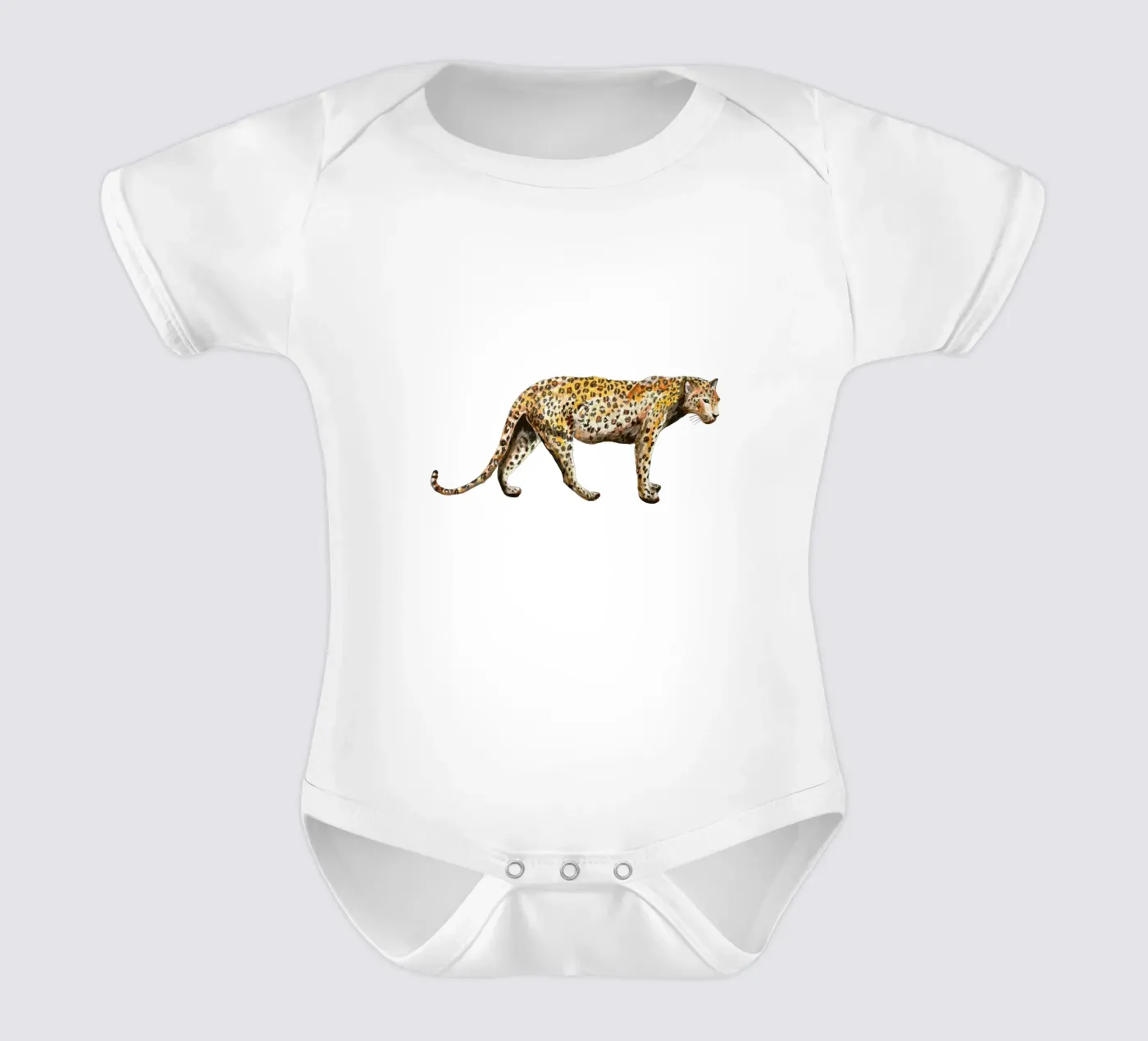 Leopard Kurzarm Babybody von Femke Zwaan