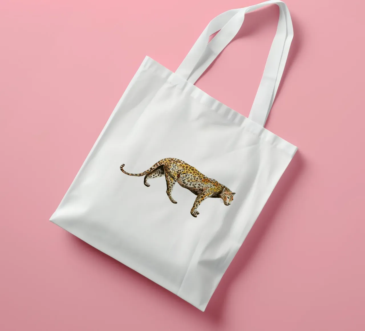 Leopard borsa in juta da Femke Zwaan
