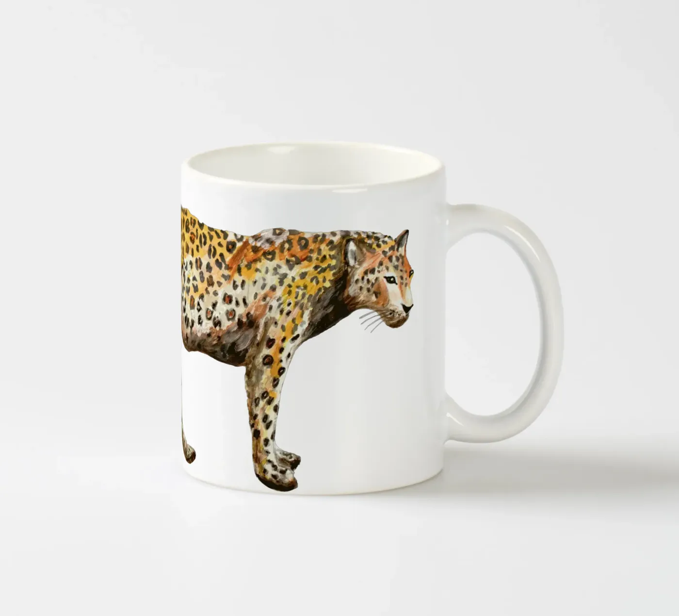 Leopard keramische mok van Femke Zwaan