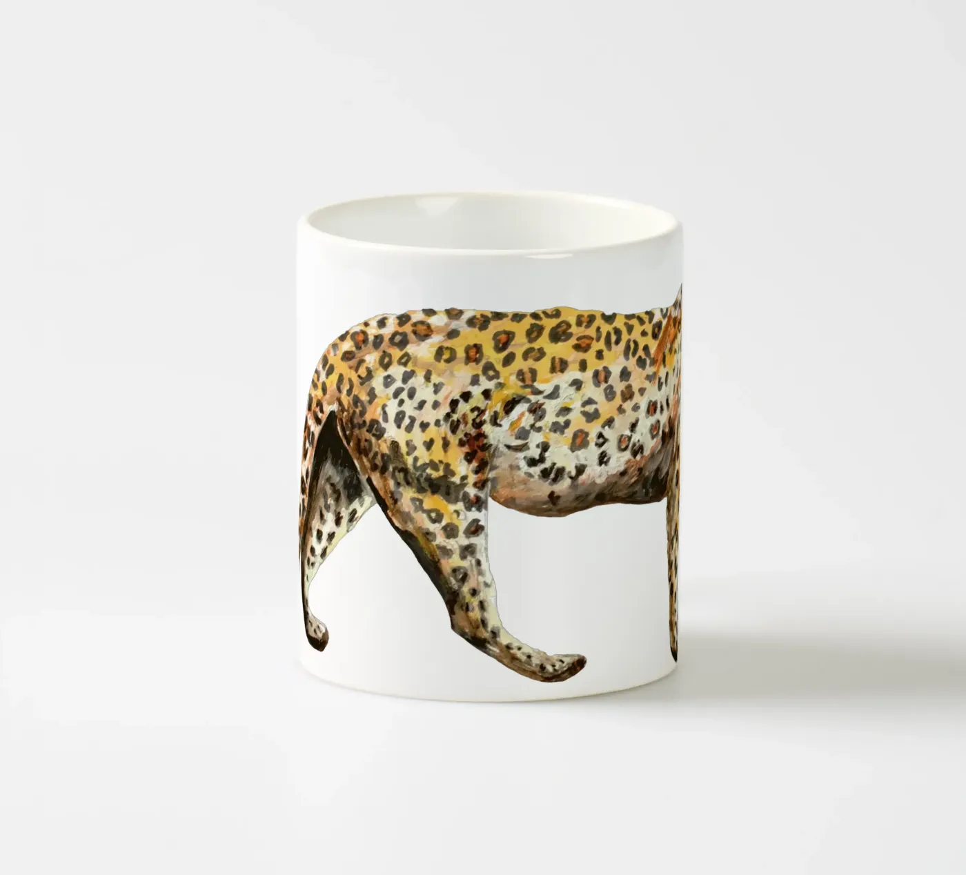 Leopard ceramic mug by Femke Zwaan