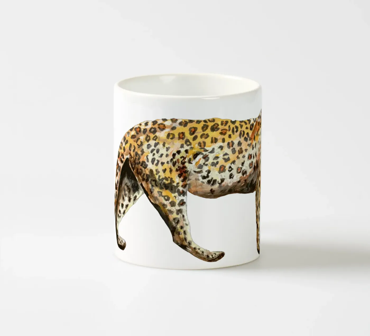 Leopard keramische mok van Femke Zwaan