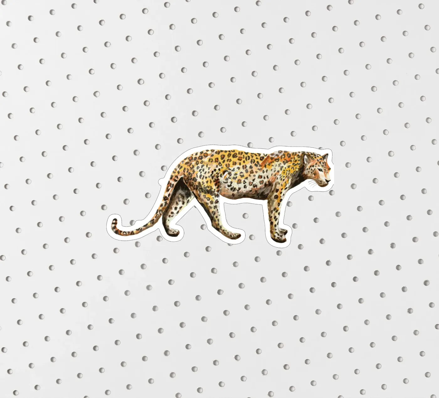 Leopard sticker van Femke Zwaan