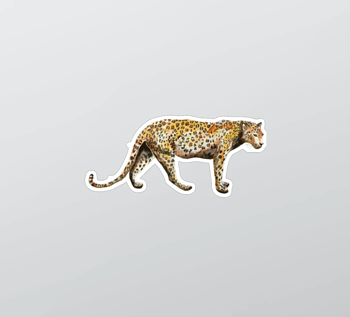Leopard sticker van Femke Zwaan
