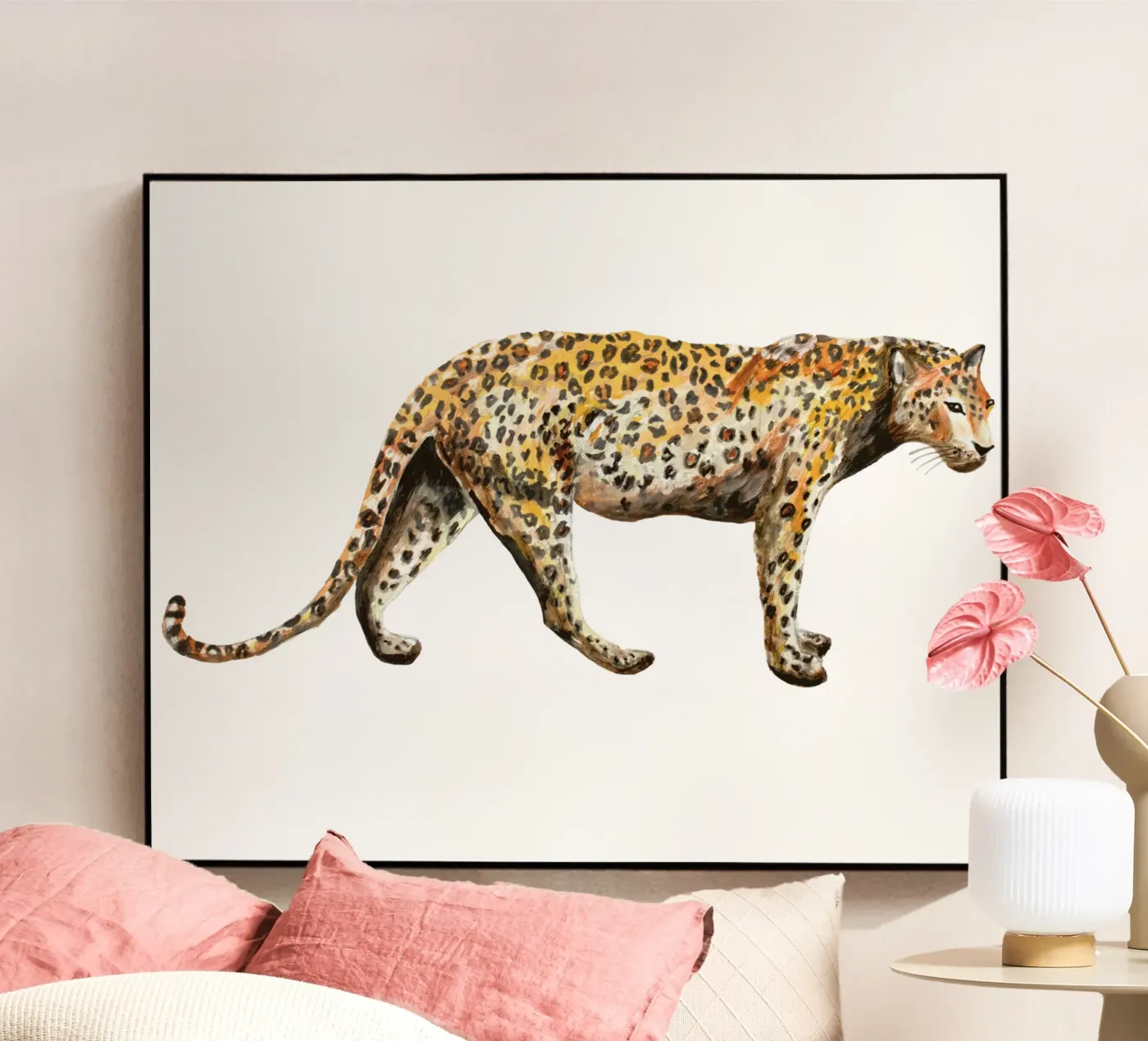 Leopard acryl van Femke Zwaan