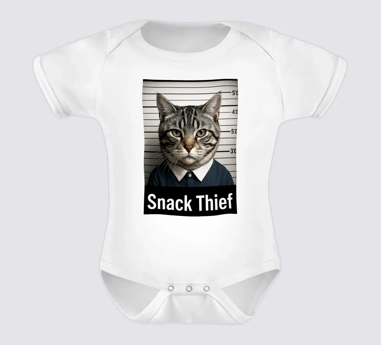 Snackdief Cat kunstontwerp babyrompertje korte mouwen van the gondals