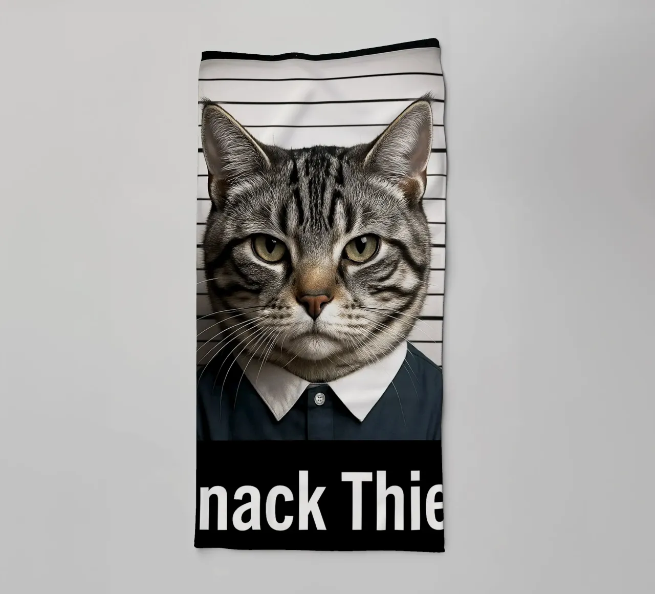 Snack Thief Cat art design towel by the gondals