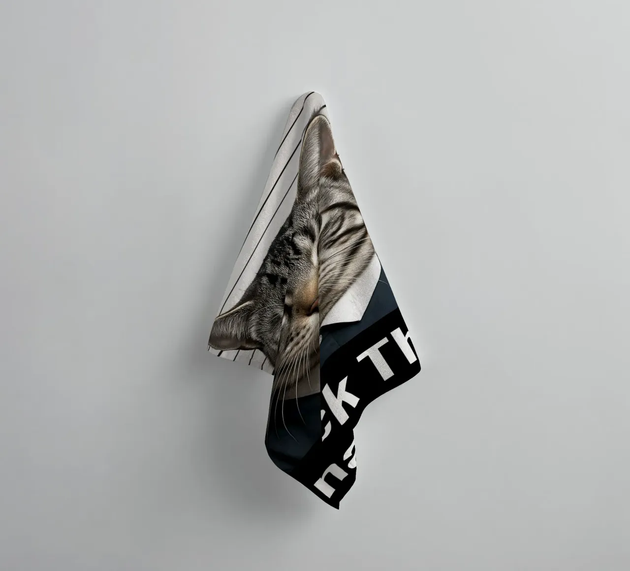 Snack Thief Cat art design towel by the gondals