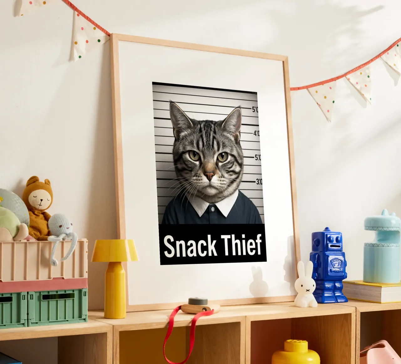 Design artistico del gatto ladro di snack poster da the gondals
