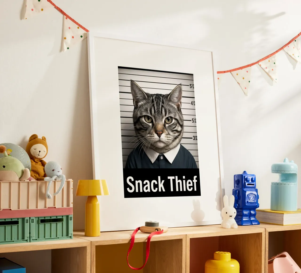 Design artistico del gatto ladro di snack poster da the gondals