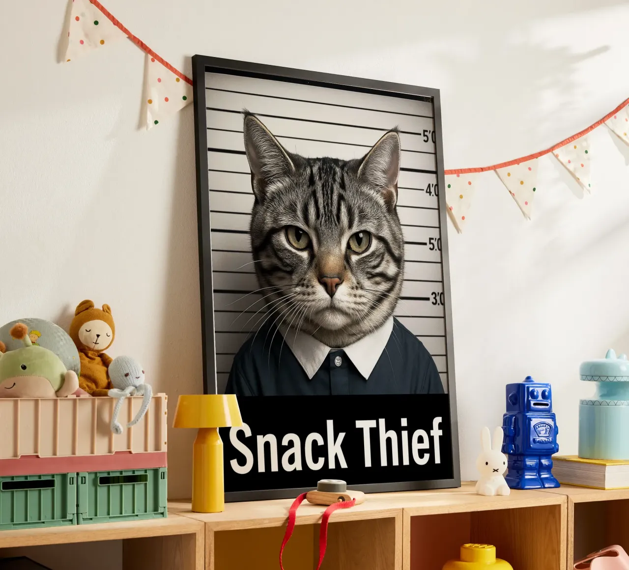 Design artistico del gatto ladro di snack poster da the gondals