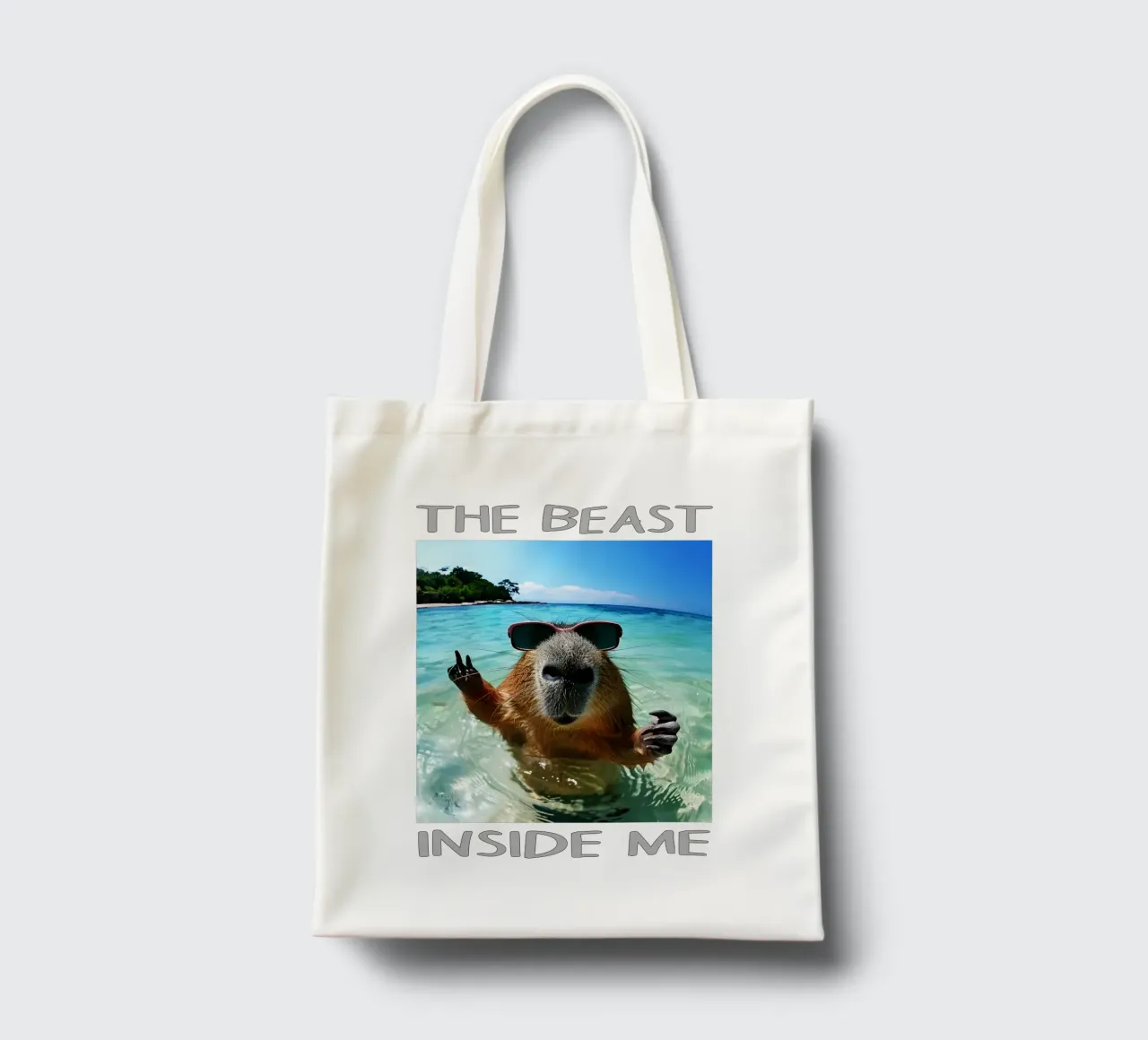 The beast inside me Funny capybara tote bag by the gondals