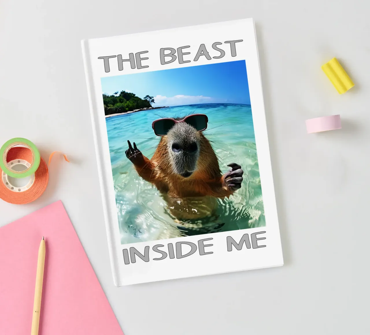 The beast inside me Funny capybara notebook by the gondals