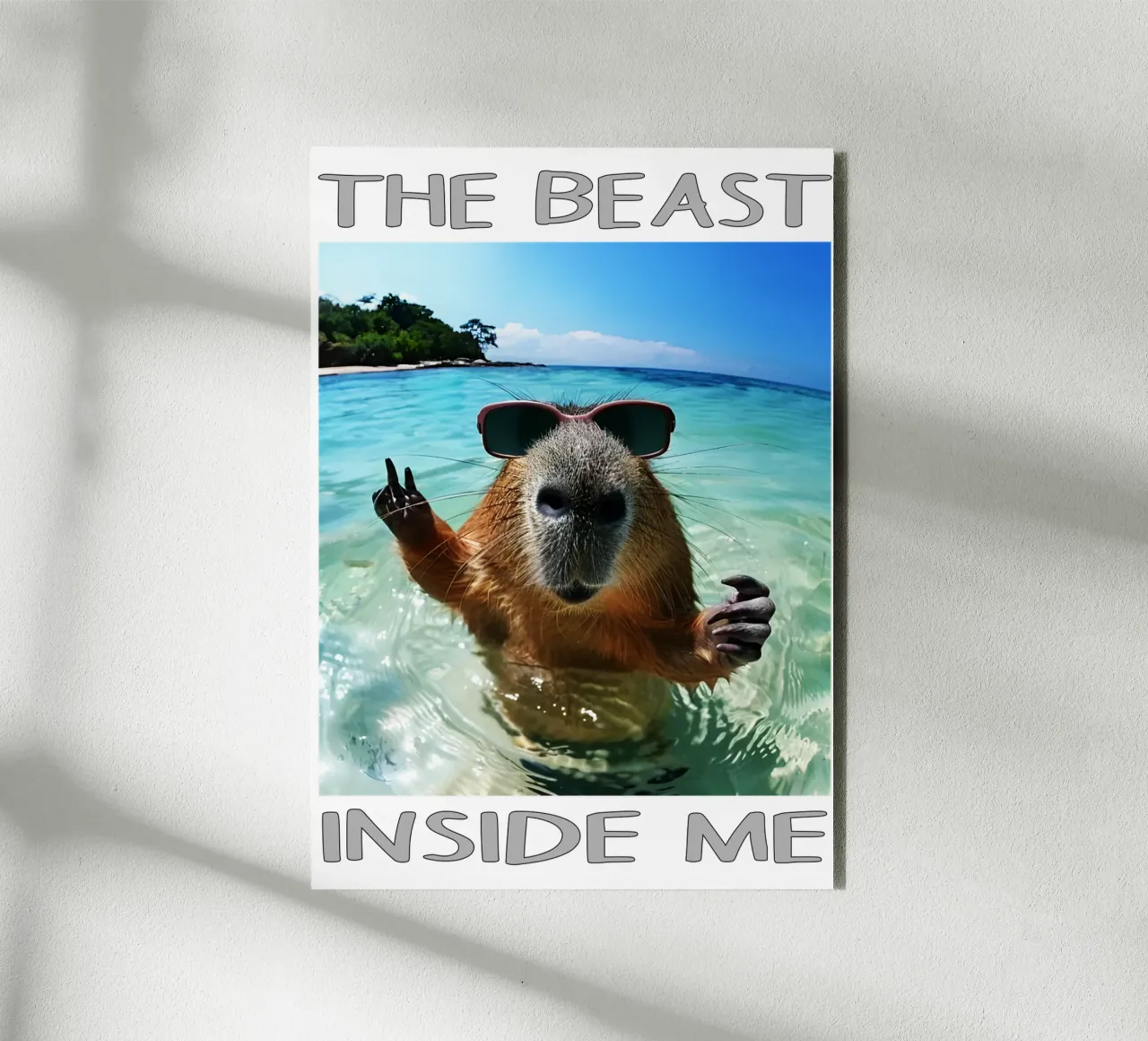 The beast inside me Funny capybara alu-dibond by the gondals