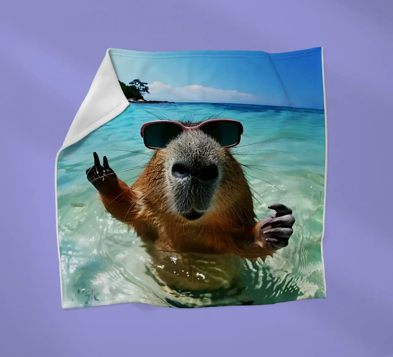 The beast inside me Funny capybara fleece blanket by the gondals