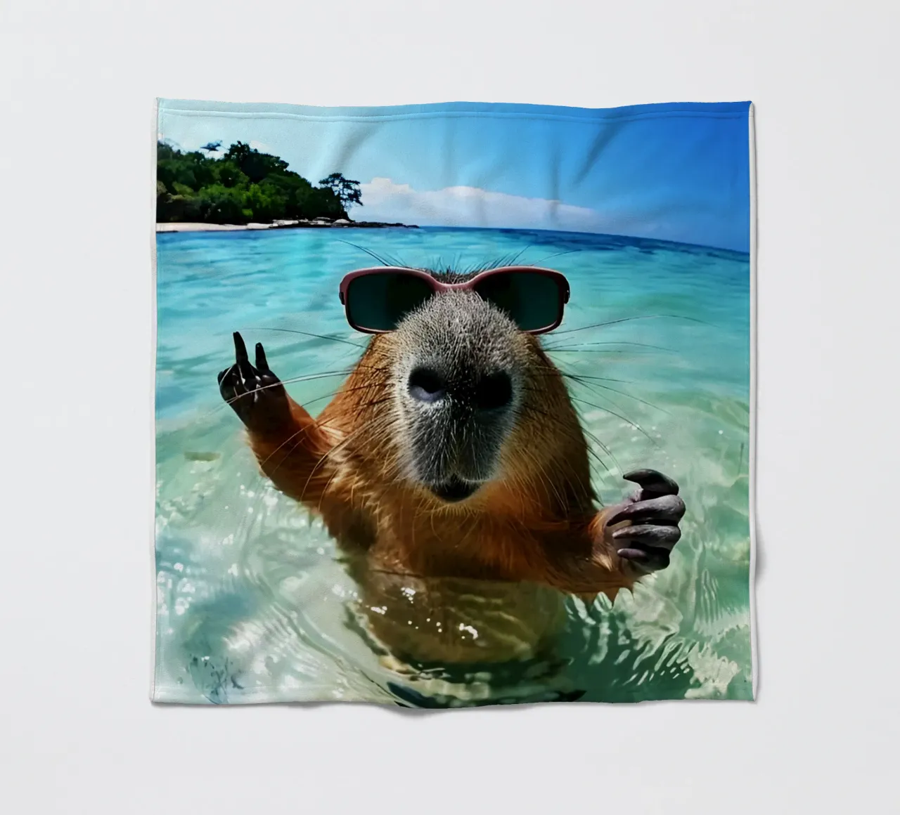 The beast inside me Funny capybara fleece blanket by the gondals