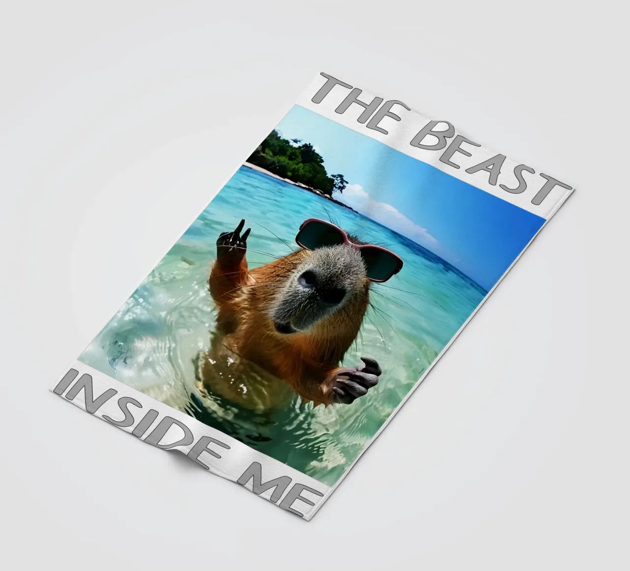 The beast inside me Funny capybara fleece blanket by the gondals