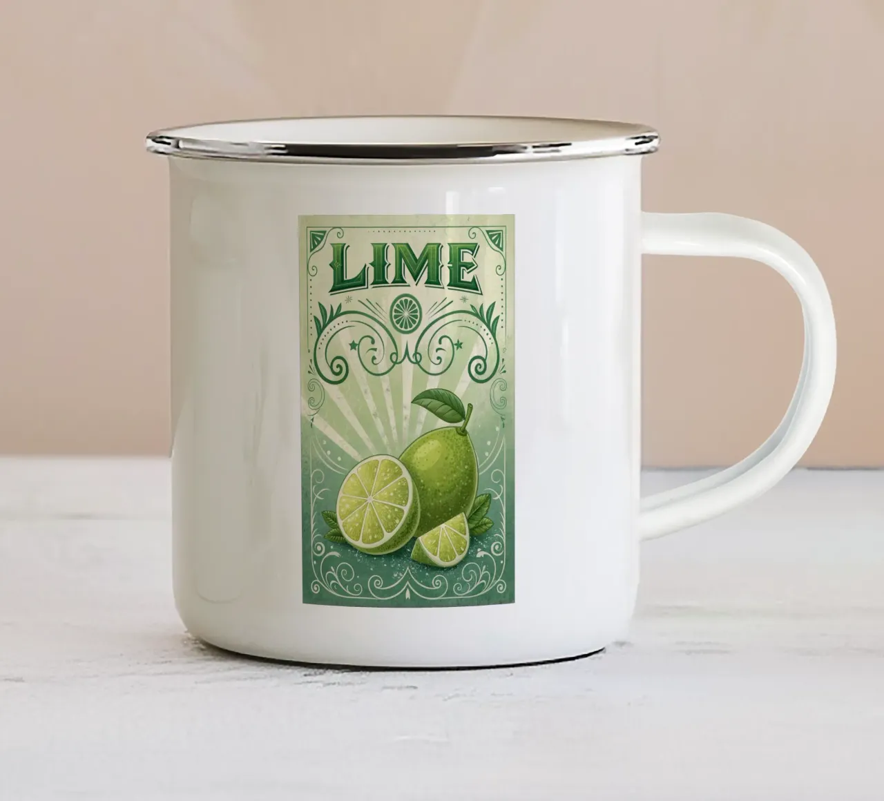 Manifesto della mostra della bevanda rinfrescante Lima tazza in smalto da 🎁 ARTVI-SHOP
