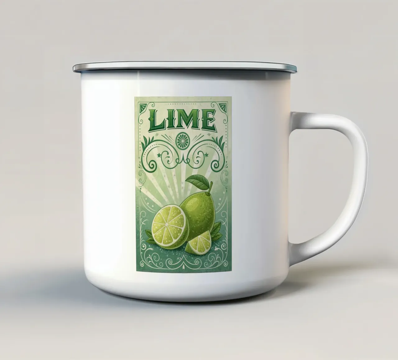 Manifesto della mostra della bevanda rinfrescante Lima tazza in smalto da 🎁 ARTVI-SHOP