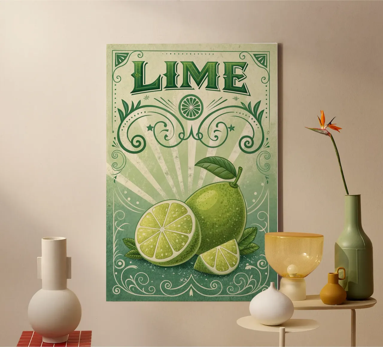 Manifesto della mostra della bevanda rinfrescante Lima tela con Cornice a cassetta da 🎁 ARTVI-SHOP