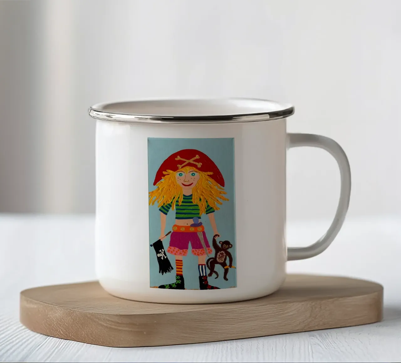 Die Piratin Azure Emaille Tasse von irenissima
