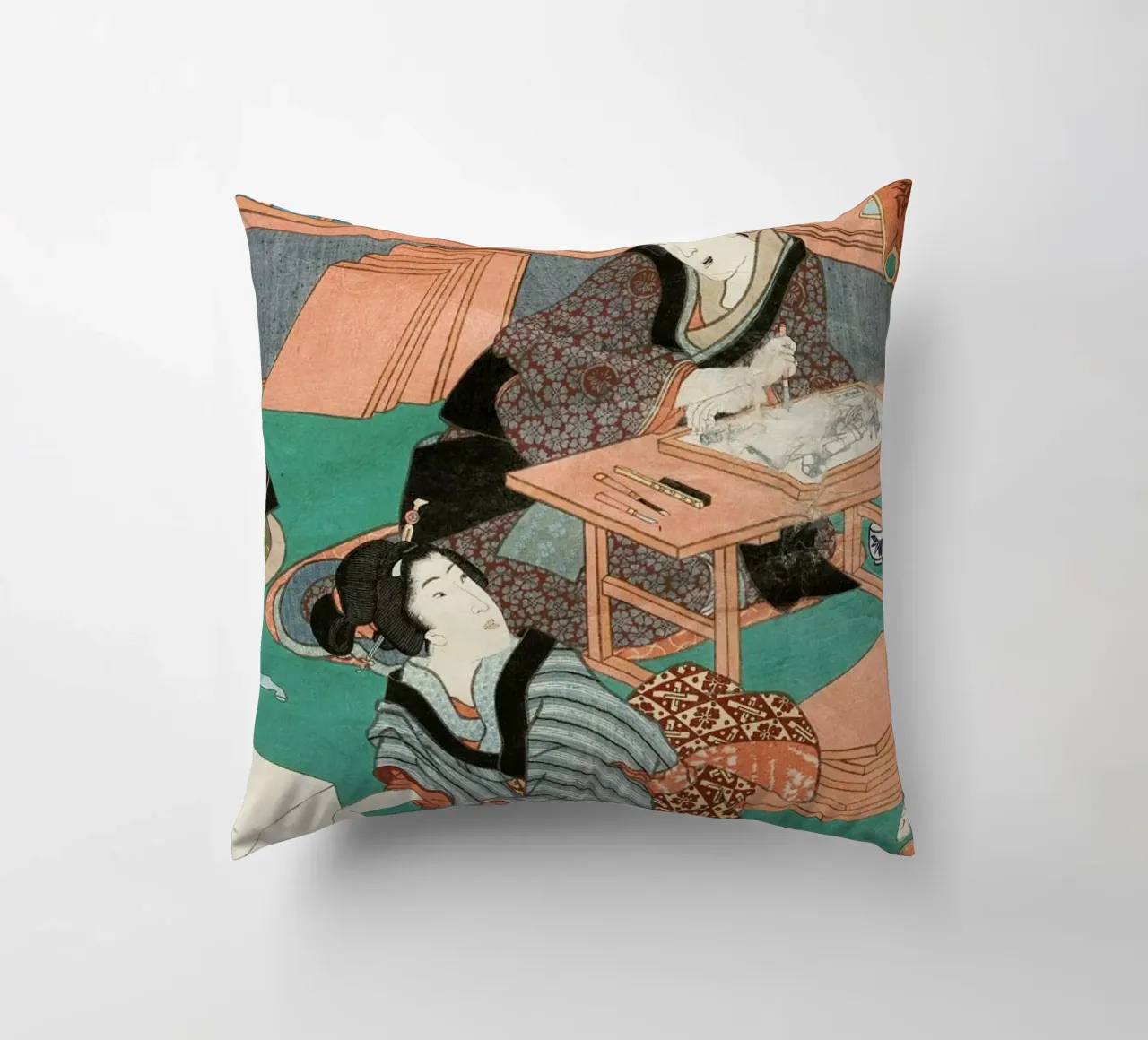 Kunisada - The Class of the Craftsmen II cuscino da ARTOTHEK