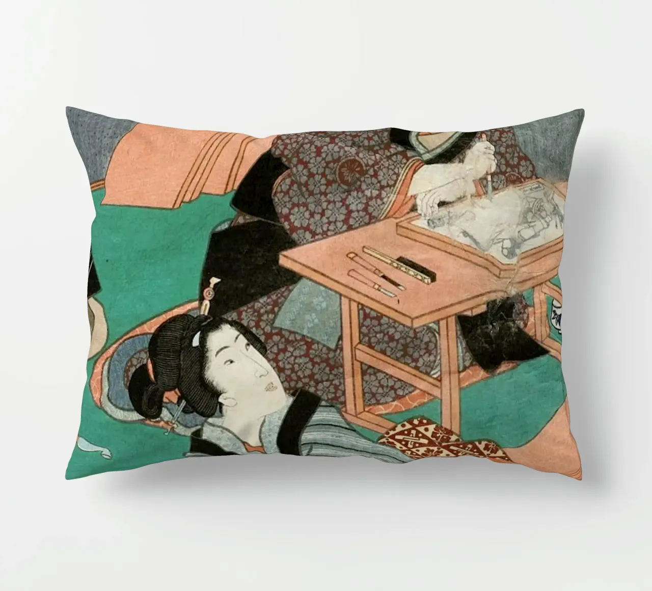 Kunisada - The Class of the Craftsmen II cuscino da ARTOTHEK