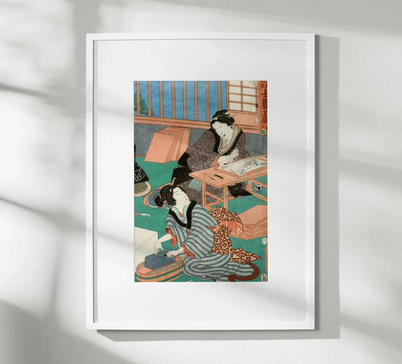 Kunisada - The Class of the Craftsmen II poster con telaio in alluminio da ARTOTHEK
