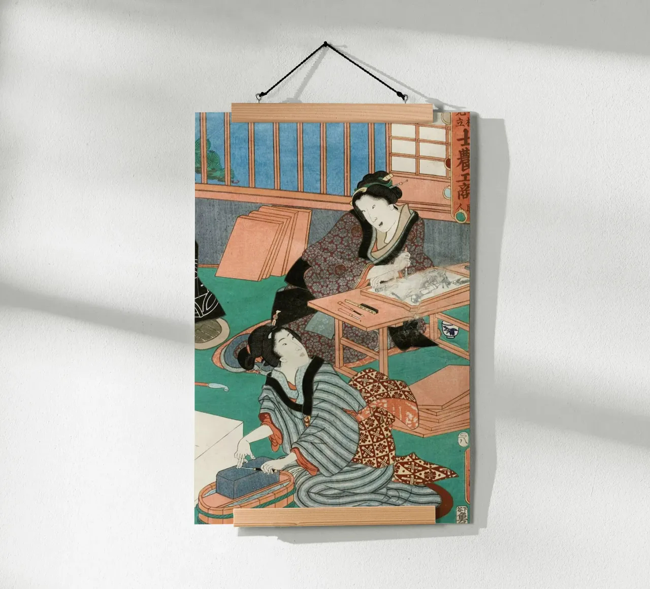 Kunisada - The Class of the Craftsmen II poster con telaio in alluminio da ARTOTHEK