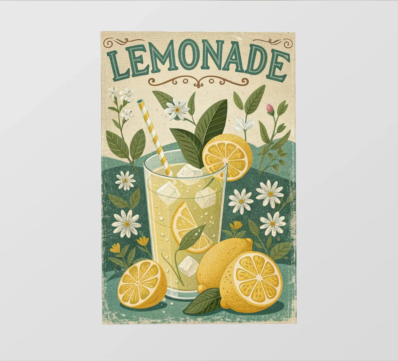 Poster espositivo della bevanda rinfrescante limonata pellicola backlit da 🎁 NOBELART