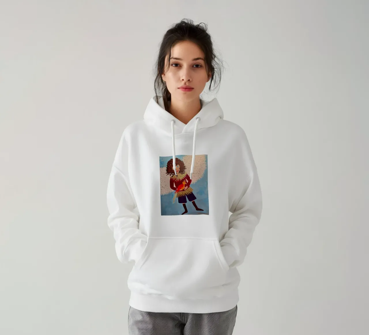 L'angelo custode Raffaele felpa con cappuccio da irenissima