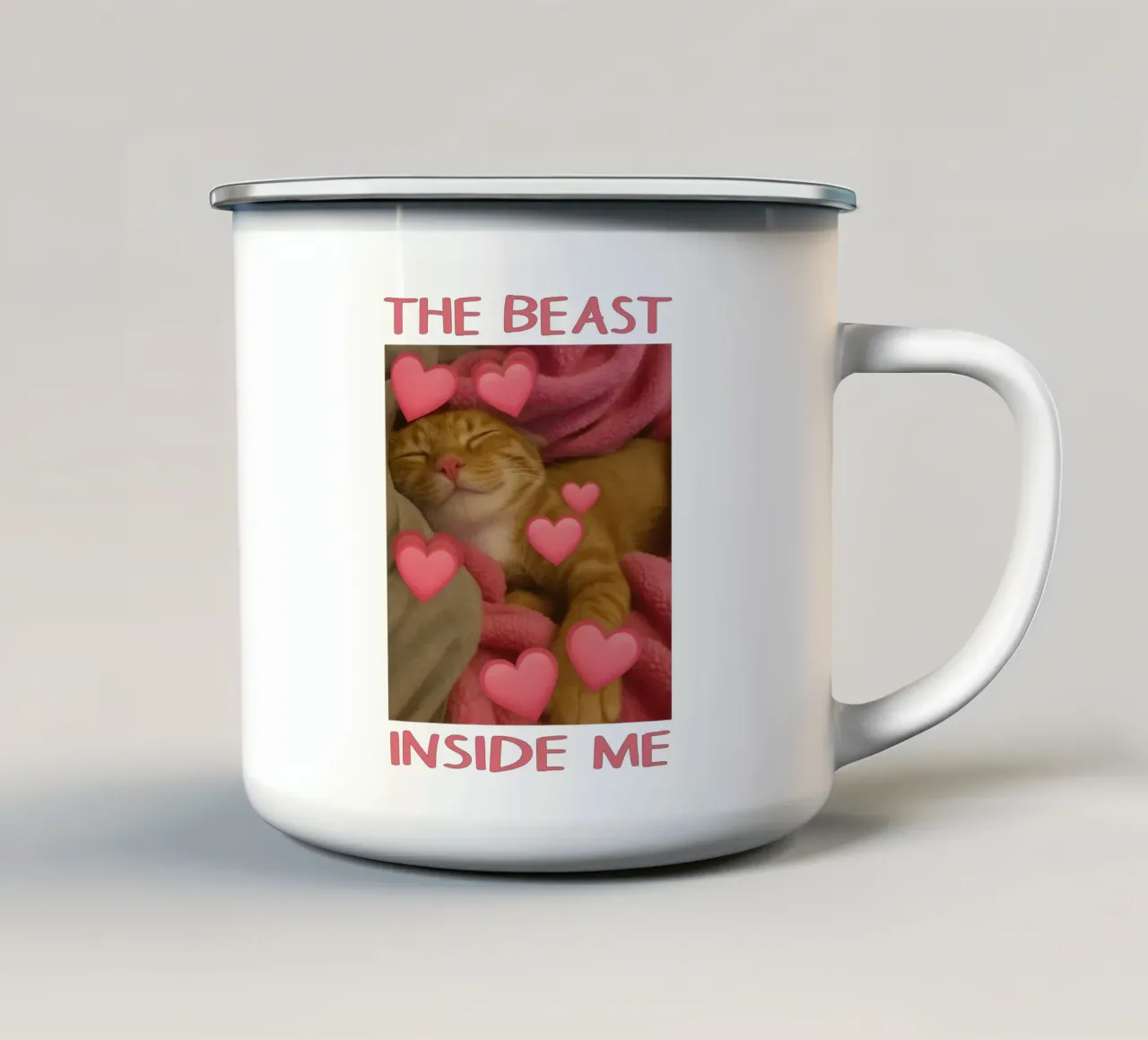 he beast inside me Funny Cat enamel mug by the gondals