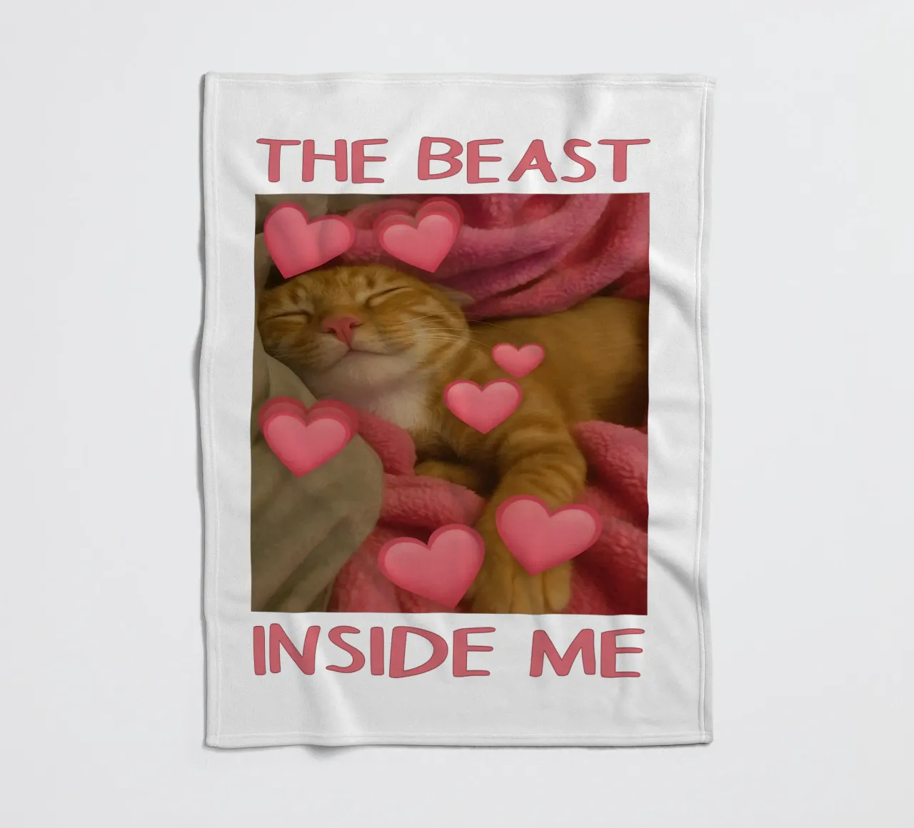 he beast inside me Funny Cat fleece blanket by the gondals