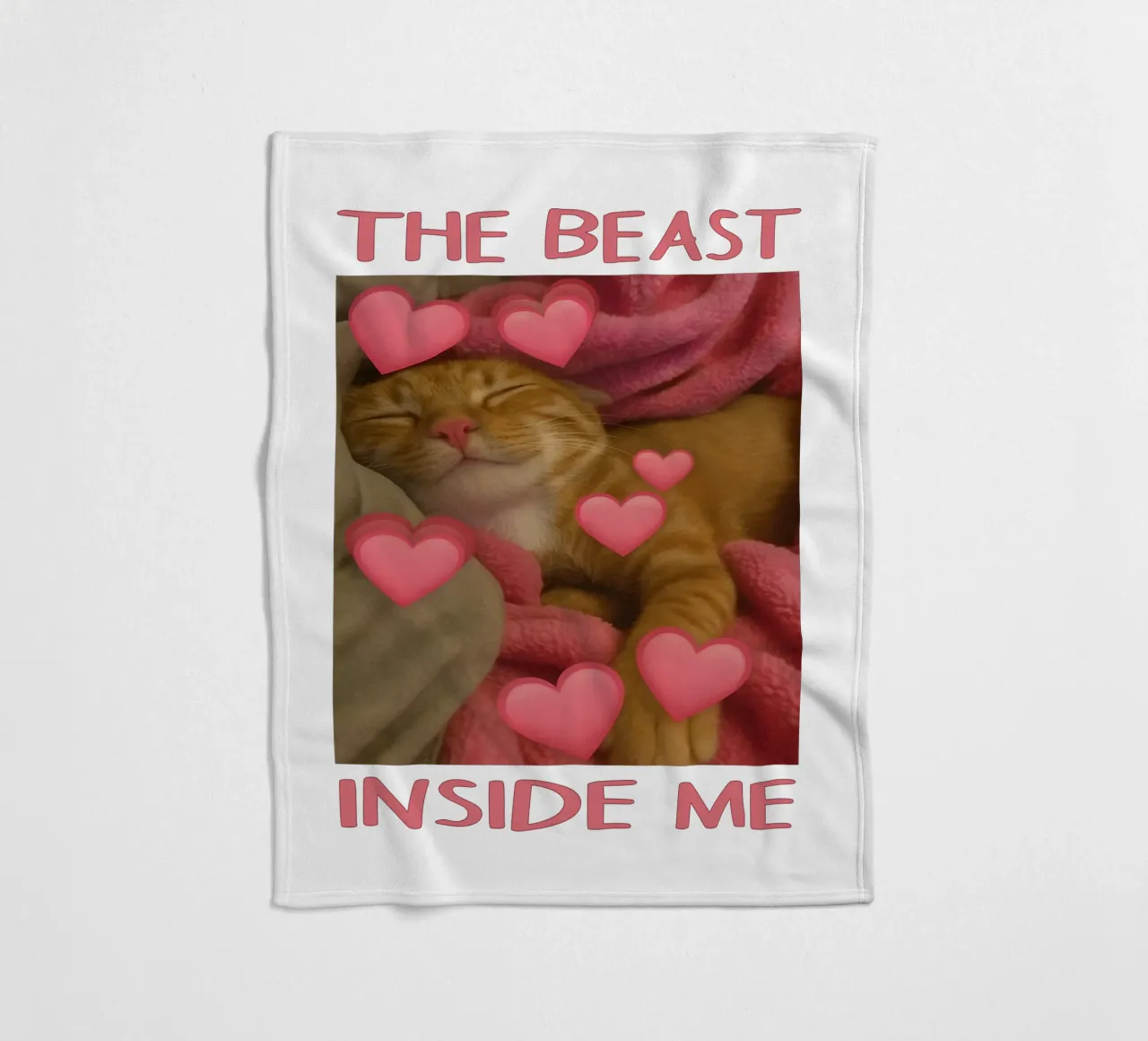 he beast inside me Funny Cat fleece blanket by the gondals