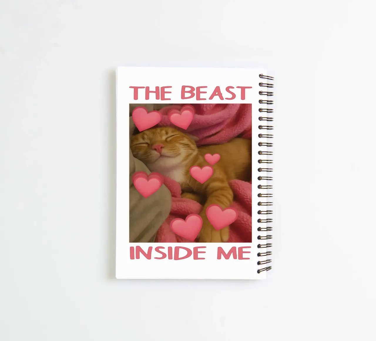 he beast inside me Funny Cat spiral notebook by the gondals