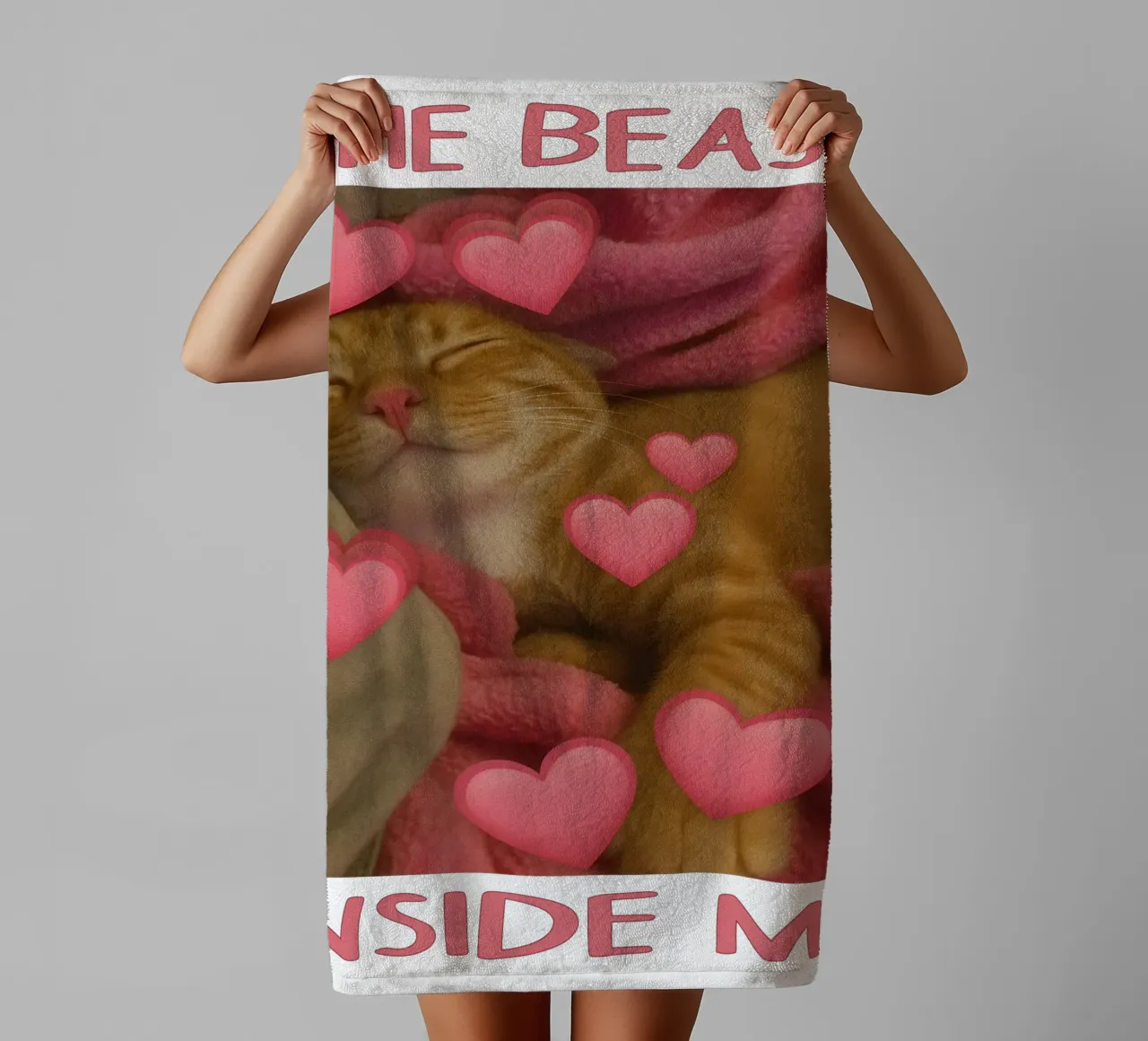 he beast inside me Funny Cat towel by the gondals