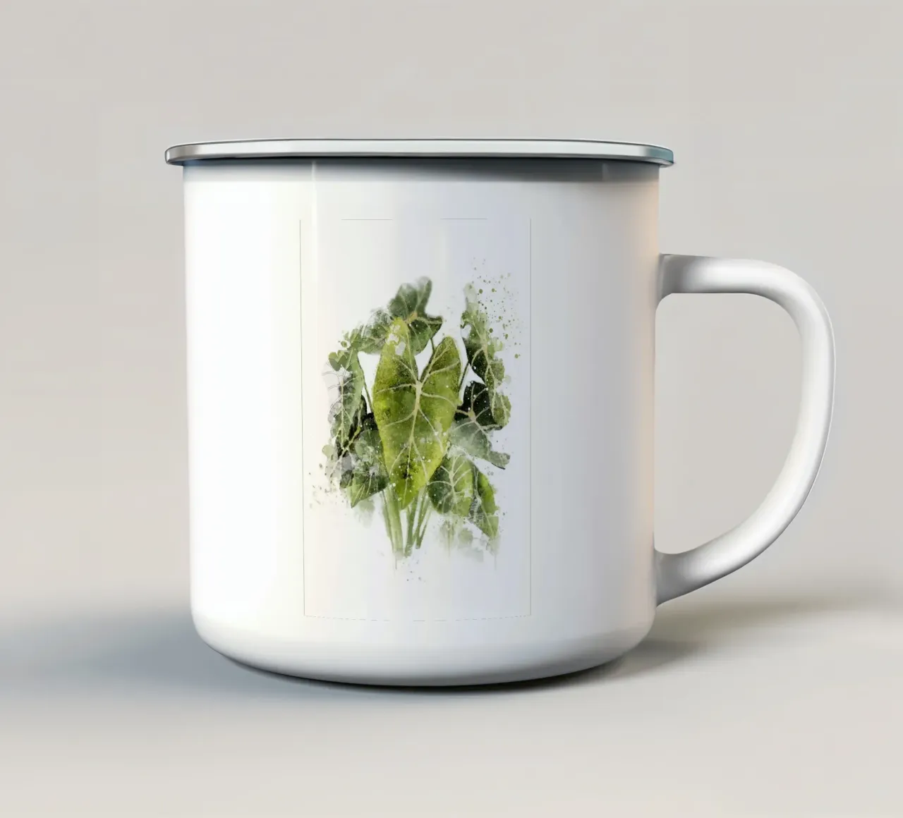 Pianta di filodendro tazza in smalto da Abstract Botanical Art