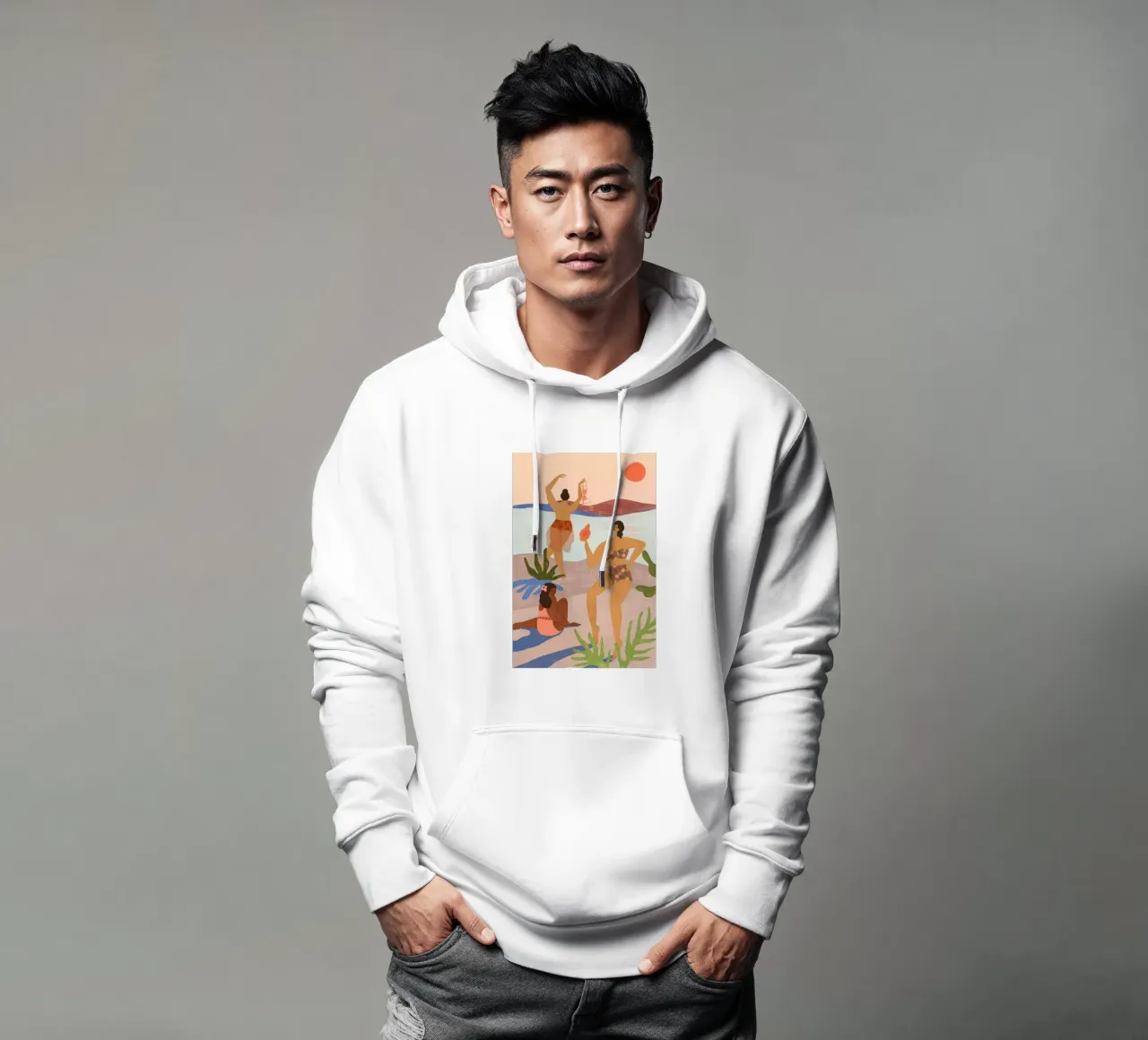 A Day at the Beach sudadera con capucha de Arty Guava