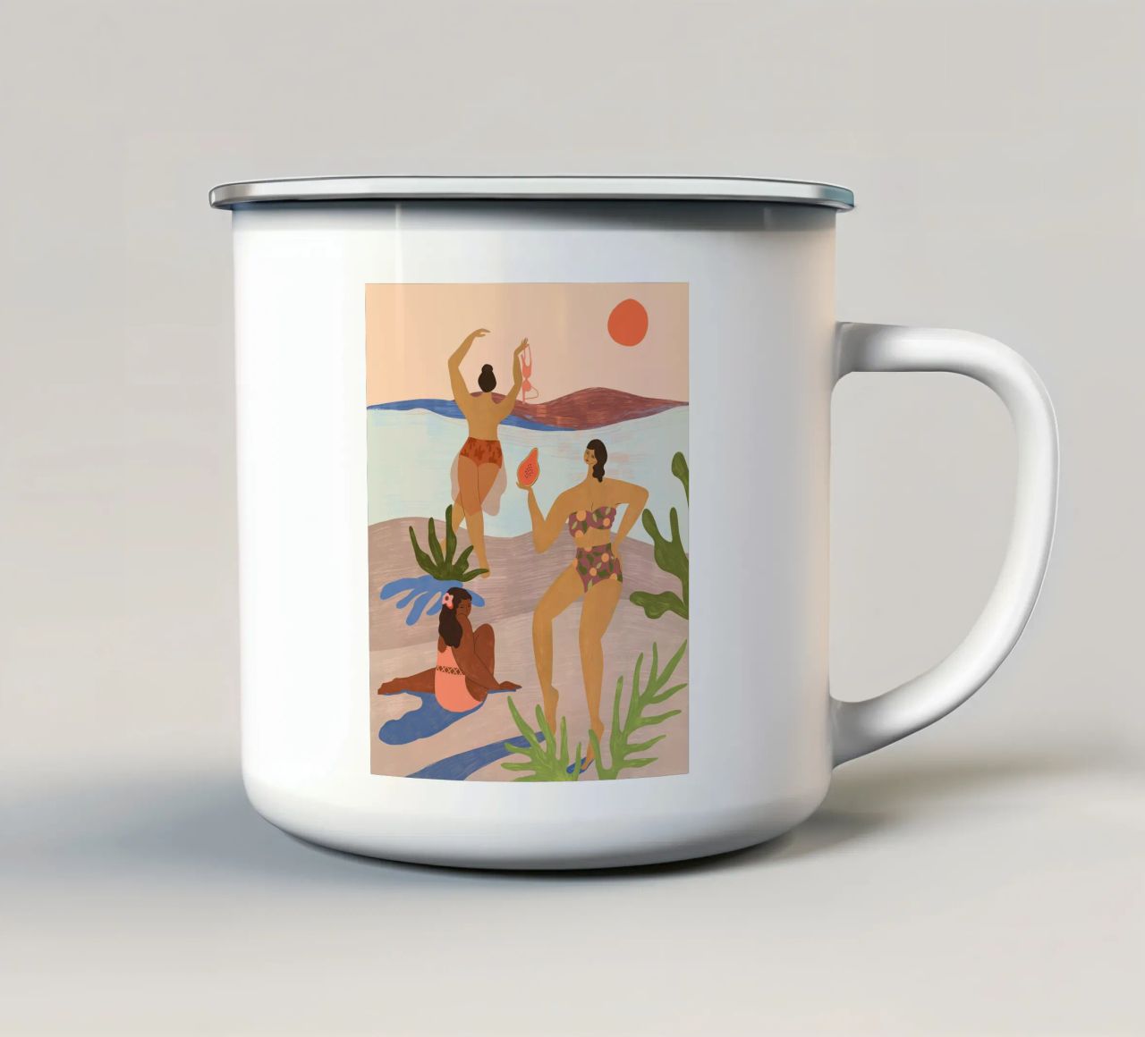 A Day at the Beach tazza in smalto da Arty Guava