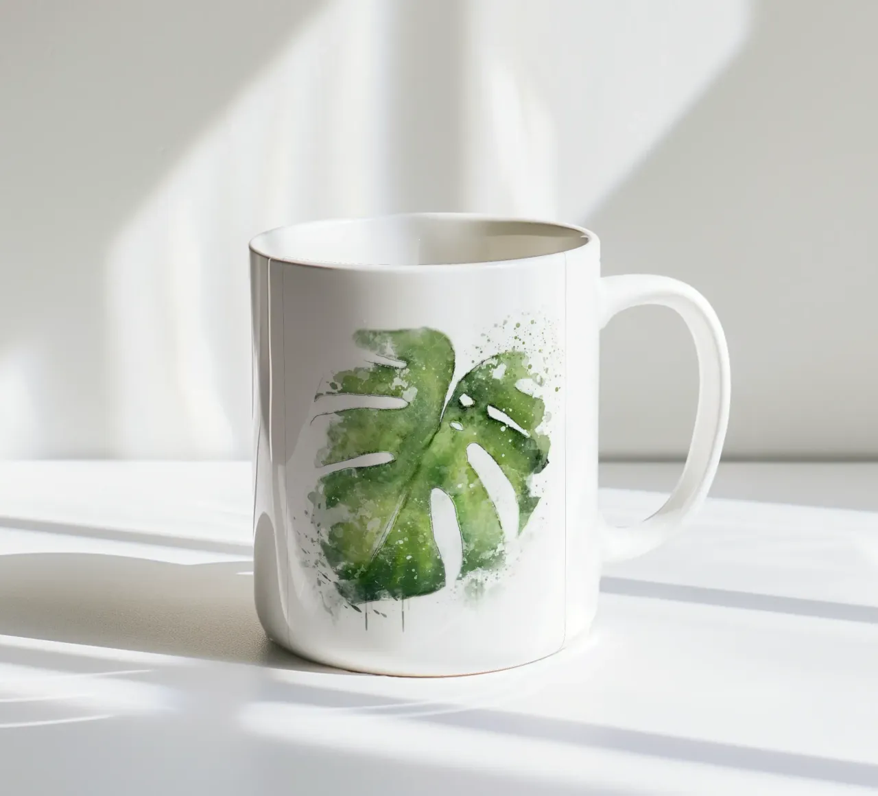 Foglie astratte di Monstera tazza in ceramica da Abstract Botanical Art