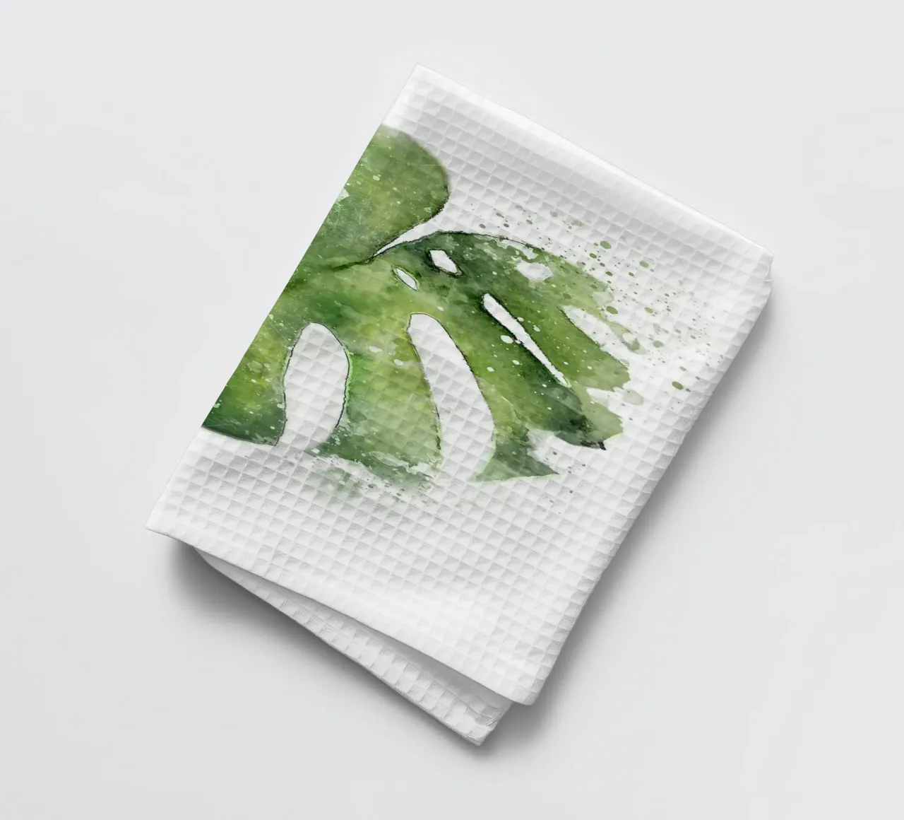 Abstract Monstera Leaves tea towel by Abstract Botanical Art