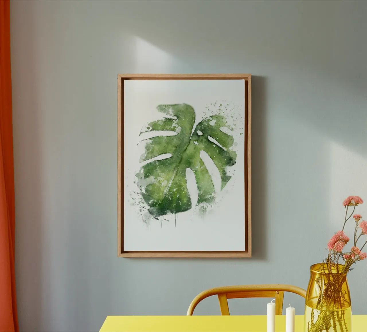 Foglie astratte di Monstera tela con Cornice a cassetta da Abstract Botanical Art