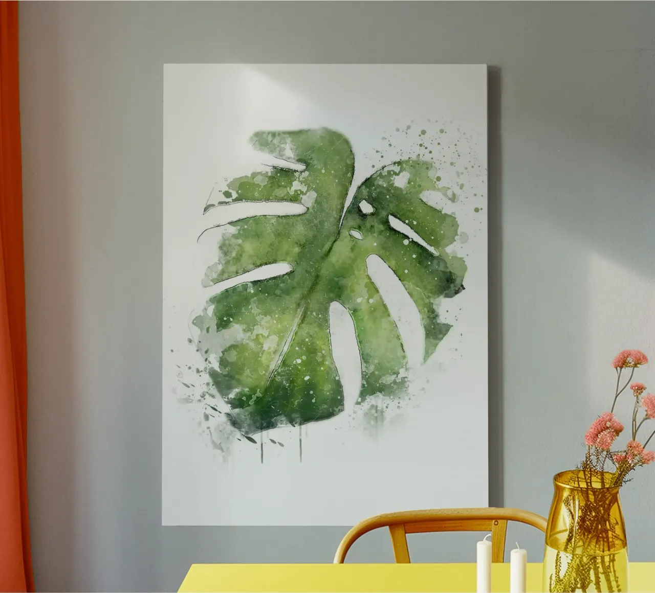 Foglie astratte di Monstera tela con Cornice a cassetta da Abstract Botanical Art