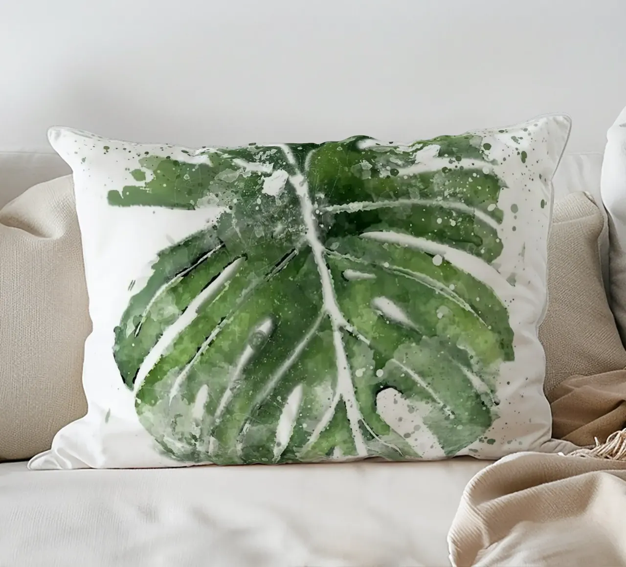 Foglie astratte di Monstera cuscino da Abstract Botanical Art