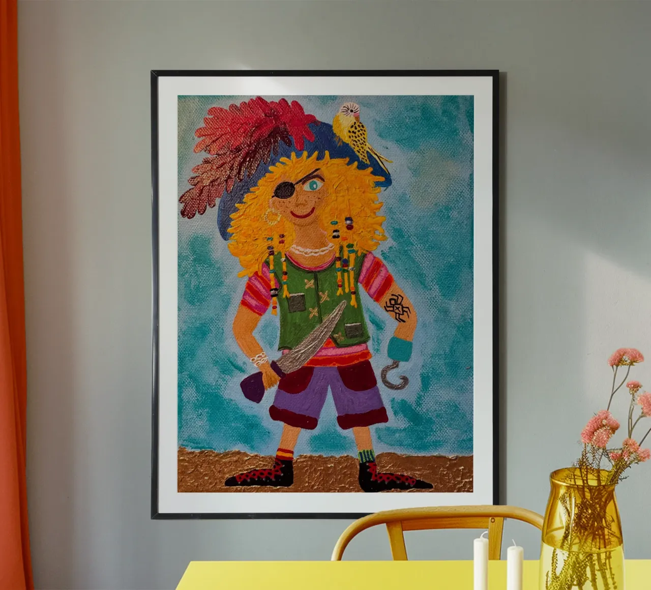 Il pirata Finn poster con telaio in plastica da irenissima