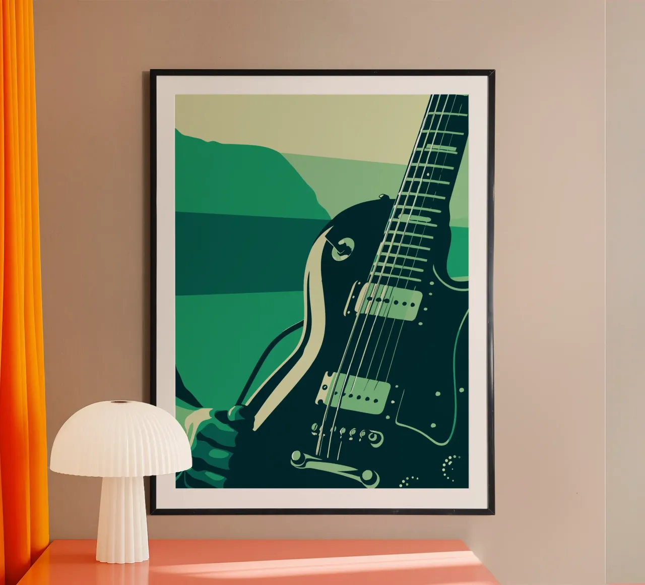 Chitarra rock poster con telaio in legno da MUSIC EDITION