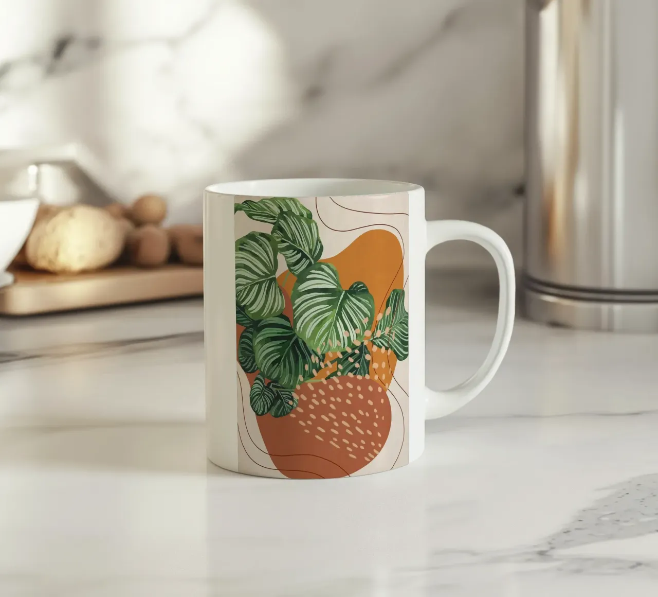 Foglie astratte di Monstera tazza in ceramica da Abstract Botanical Art